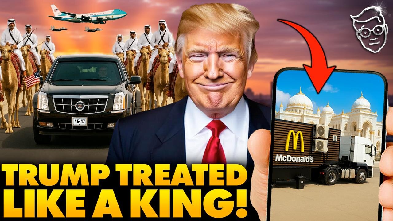 A Camel-Cybertruck Motorcade, His Own Personal McDonalds, a Flying Palace: Trumps EPIC MidEast Trip