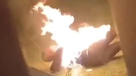 #Crazy #Videos #WTF 🔞 - They record instead of helping him… MAN ON #FIRE