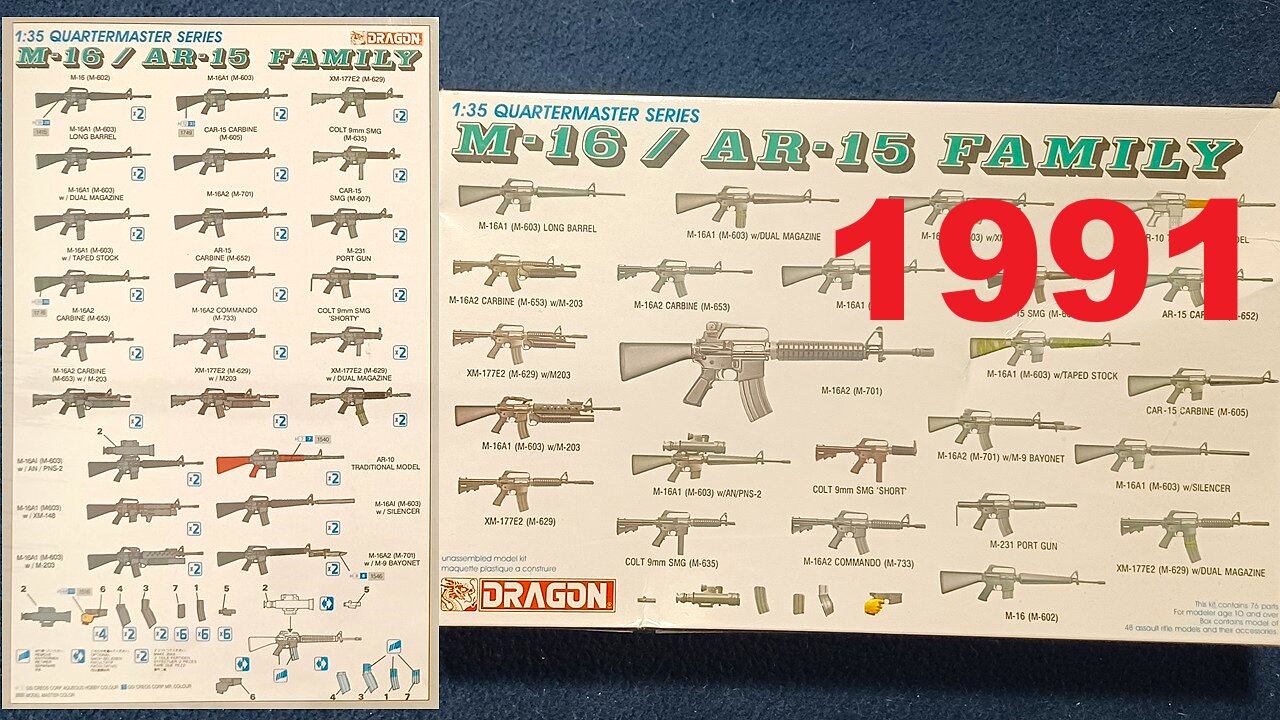 (Not Exactly) UNBOXING: DRAGON, M-16/AR-15 FAMILY, 1:35 QUARTERMASTER SERIES, 3801, 1991