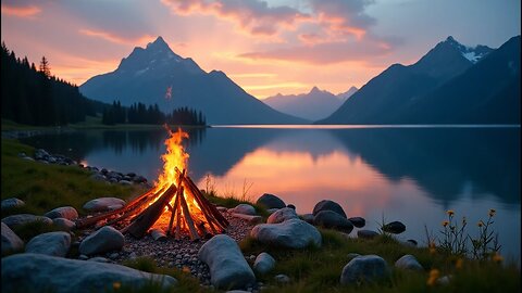 Cozy Campfire by the Lake – Nature Sounds for Relaxation