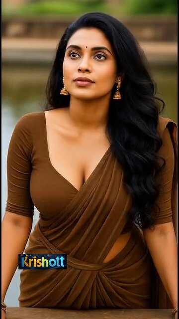 woman in brown saree