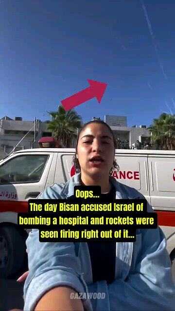 Hamas Propaganda Journalist unknowingly exposes the terrorists of firing missiles from a hospital