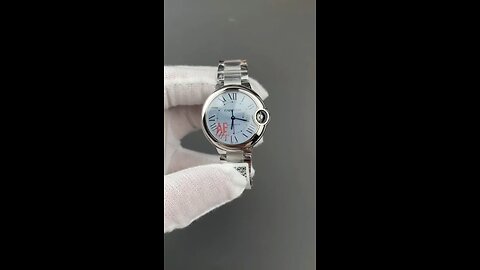 Cartier Ballon Bleu 33 mm, automatic movement, steel silvered sunray-brushed dial, REF.: WSBB0062