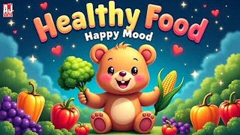 Healthy Food Happy Mood 🍎 | Kids Cartoon Song About Eating Well😊