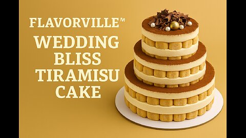 FlavorVille™ Wedding Bliss Tiramisu Cake | Elegant Cocoa & Mascarpone Layers