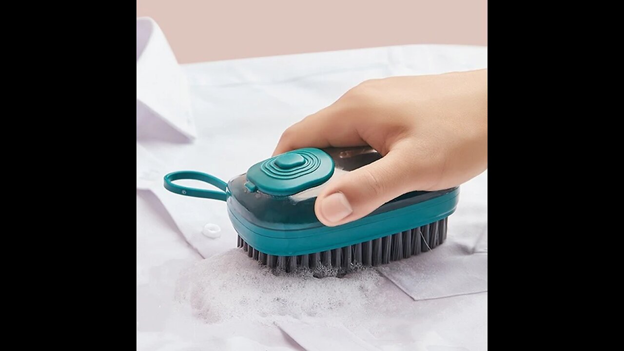 Multifunctional Soap Dispensing Palm Brush, with Replaceable Soft and Hard Sponges, for Pot, Pan