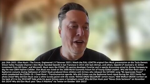 Elon Musk | "You Could Upload Your Memories...a Saved Version of Yourself. Download That Into a New Clone Body. Download That Into a Robot Body Or A Clone Version of Your Original Self. A Form of Immortality." - 7/26/2025