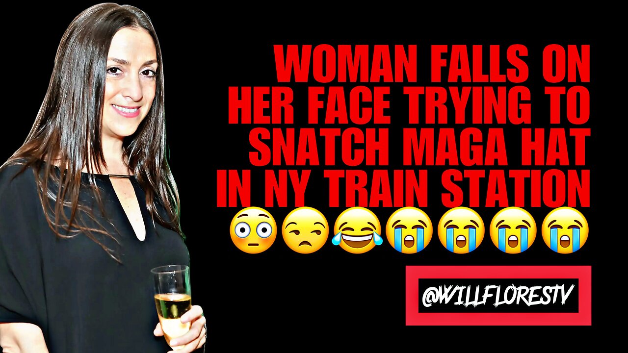😭 Woman Falls On Her Face Trying To Snatch MAGA Hat in NYC Subway Station
