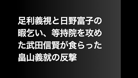 足利義視と日野富子の暇乞い、等持院を攻めた武田信賢が食らった畠山義就の反撃