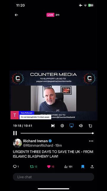 Richard Inmann : blasphemy laws : Islam in UK