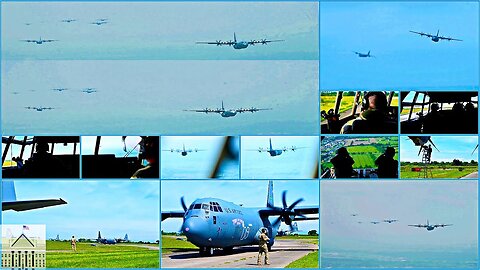 Massive C-130J Super Hercules Formation Flies Over Northern France | D-Day Celebrations