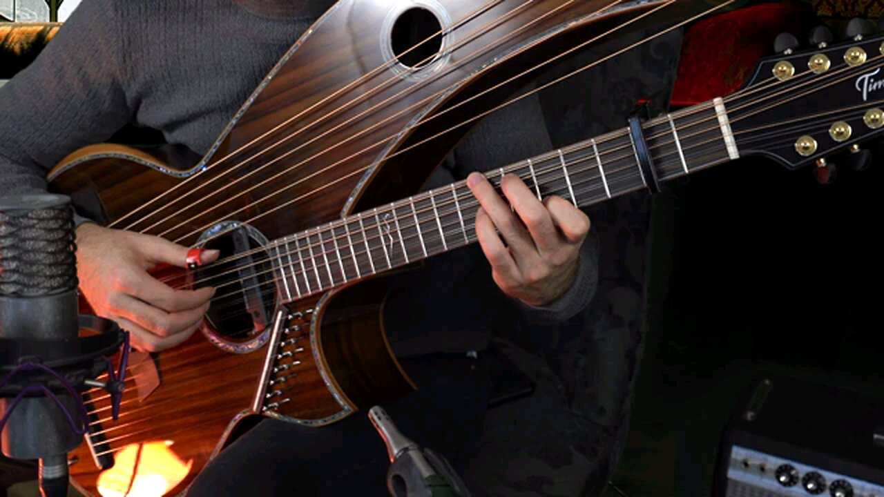 Amazing Grace - 26 String Harp Guitar Arrangement (Peaceful Version)