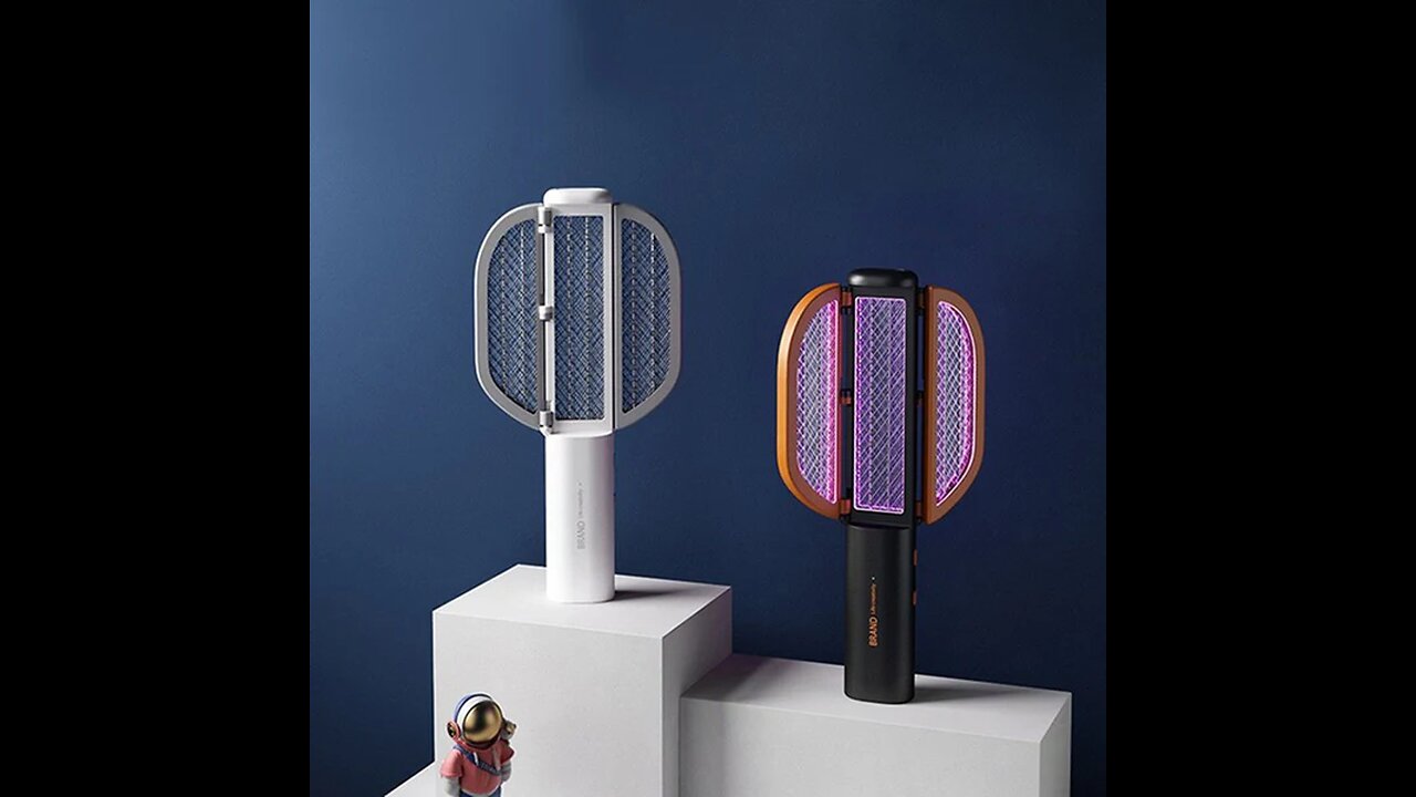 Foldable Rechargeable Electric Fly Mosquito Swatter, with UV Lamp
