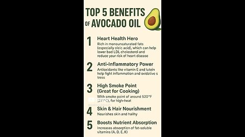 Discover the Top 5 Benefits of Avocado Oil! 🥑💚