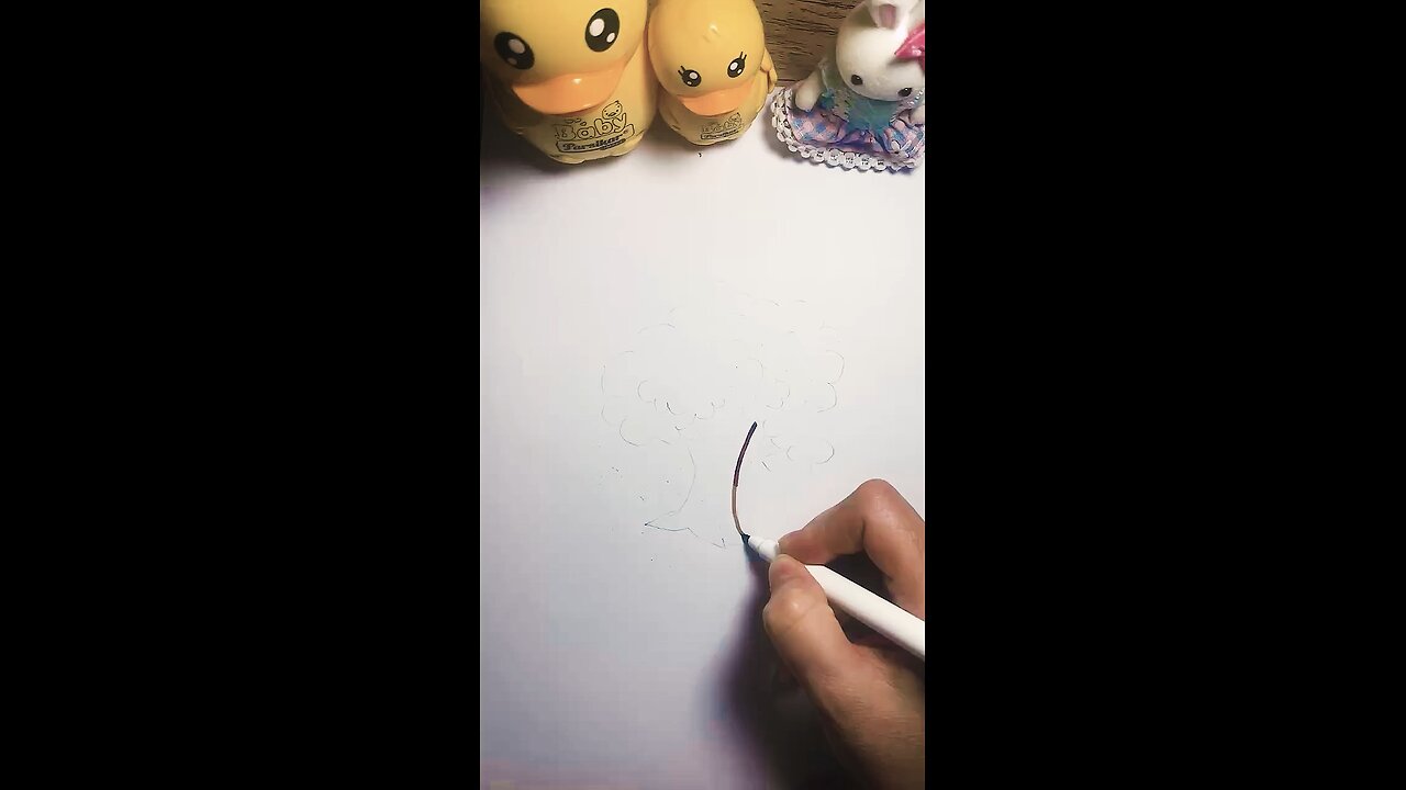 How To Draw A Tree🌳🏡 easy/ Step By Step for Beginners