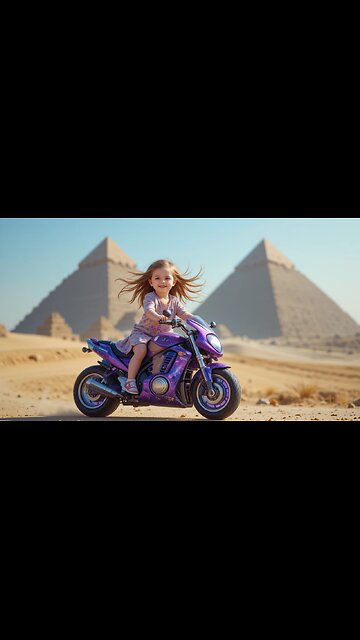 Baby Girl Wheels into Adventure Near the Pyramids! 🏜️🚴‍♀️✨