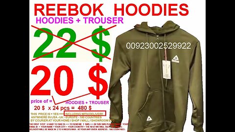 Reebok hoodies + trouser both in 20$ , total 3 colours, with including delivery USA UK ALL EUROPE