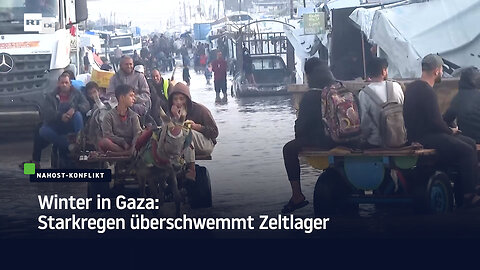 Winter in Gaza: Starkregen überschwemmt Zeltlager