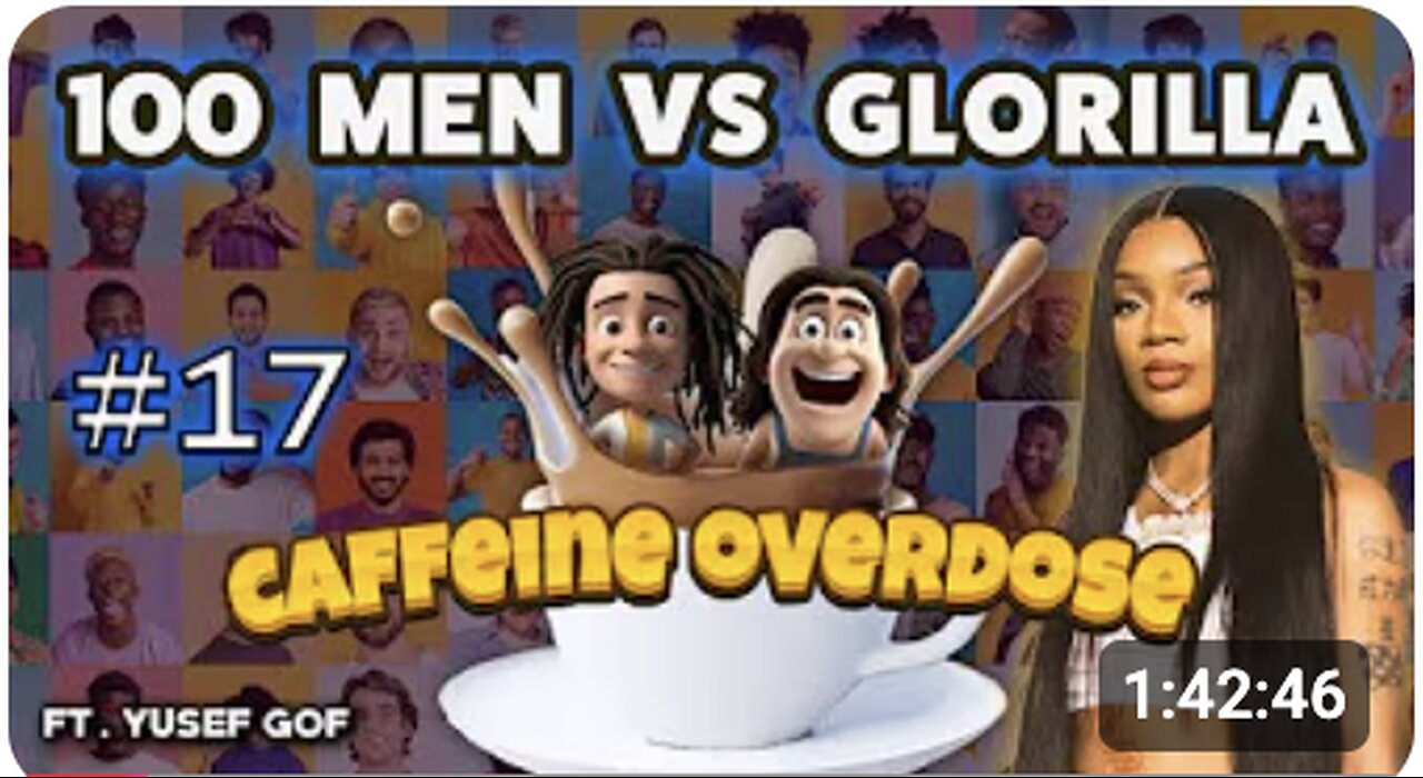 100 MEN VS GLORILLA Caffeine Overdose #17 #comedy #podcast #comedypodcast #theovon #joerogan