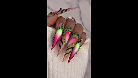 Pink Rose Bloom Nail Art on Long Nails | Elegant Floral Nail Design 🌸💅