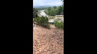 look of when the Flash Flood was starting to Arrive In The TX Hill Country! Scary Fast! 😱