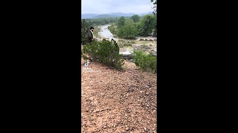 look of when the Flash Flood was starting to Arrive In The TX Hill Country! Scary Fast! 😱