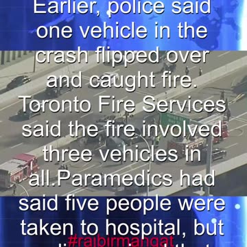 1 dead, 4 taken to hospital after fiery crash on Gardiner Expressway