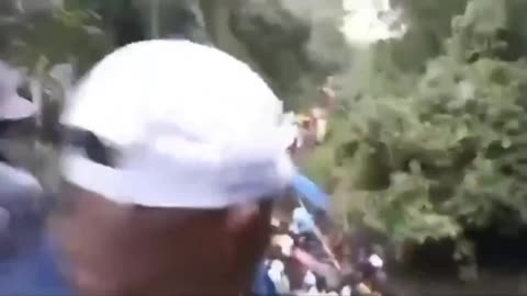 In Congo, a wooden pedestrian bridge collapsed on its opening day, unable to withstand