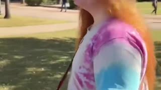 This deranged guy was tearing up TPUSA signs.