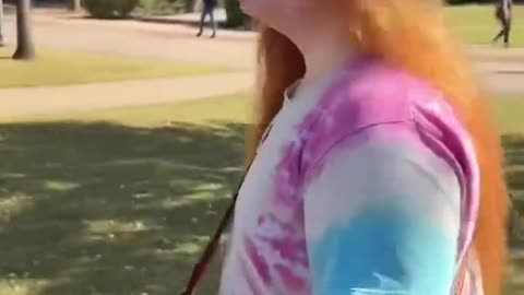 This deranged guy was tearing up TPUSA signs.