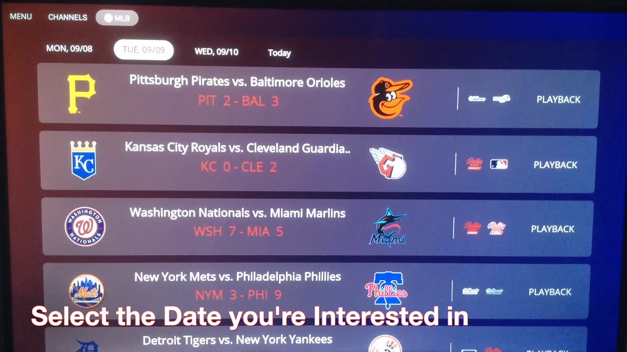 MLB Tab Feature in Heat Live vSeeBox