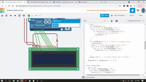 Conway's #Game of Life on #Arduino #Tinkercad #AeroArduino