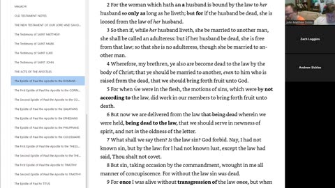Scripture Study 2025-09-06 Romans 7, Torah, Law of Moses