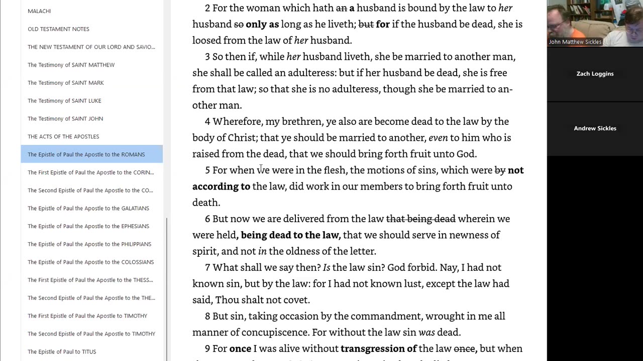 Scripture Study 2025-09-06 Romans 7, Torah, Law of Moses