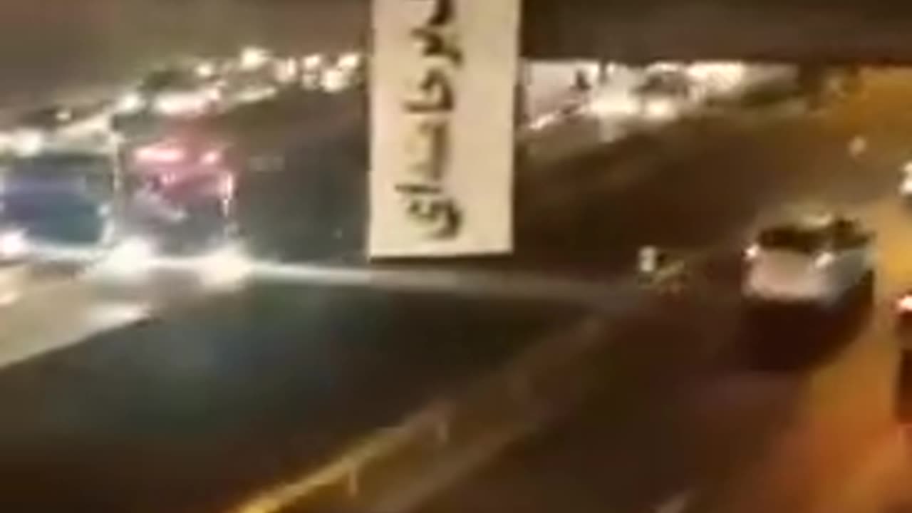 Large “Death to Khamenei” banner on one of Tehran's main highways