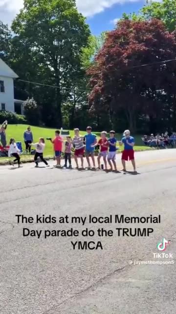 Kids doing the Trump Dance at a Memorial Day parade!
