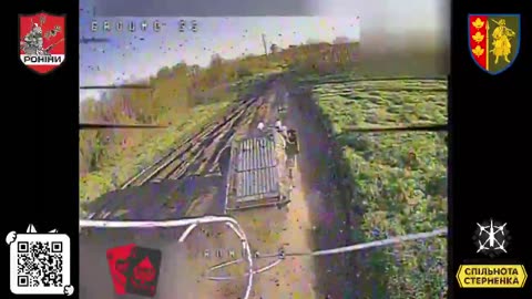 🔥 FPV drones crew destroys Russian BM-21 Grad after failed cluster munitions shots.