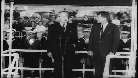 US President John F Kennedy visits Vienna and London during his European tour. HD Stock Footage