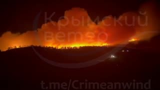 🔥👀 A powerful fire on Mount Dzhan-Kutaran near Feodosiya, Crimea!