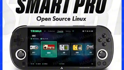 Trimui Smart Pro Handheld Game Console 4.96''IPS Screen Linux System Joystick RGB Lighting Smartpro