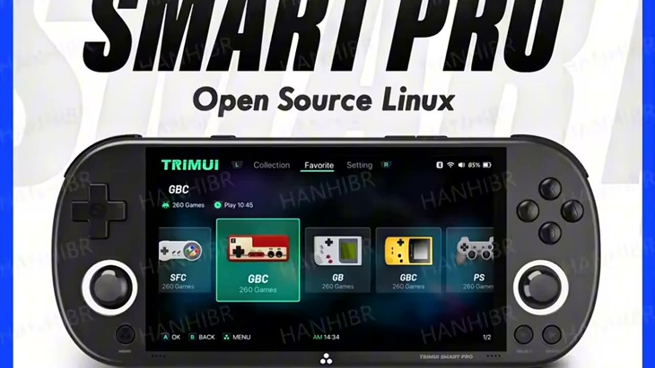 Trimui Smart Pro Handheld Game Console 4.96''IPS Screen Linux System Joystick RGB Lighting Smartpro