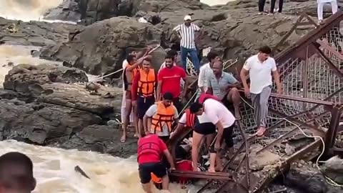 Bridge collapses into river at tourist hotspot in India, killing four