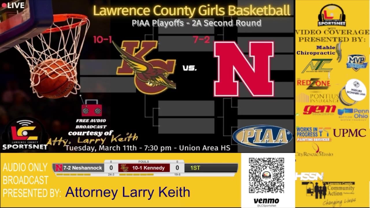 MARCH 11 2025 HIGH SCHOOL BASKETBALL: Kennedy Cath VS Neshannock Girls Basketball PART 1