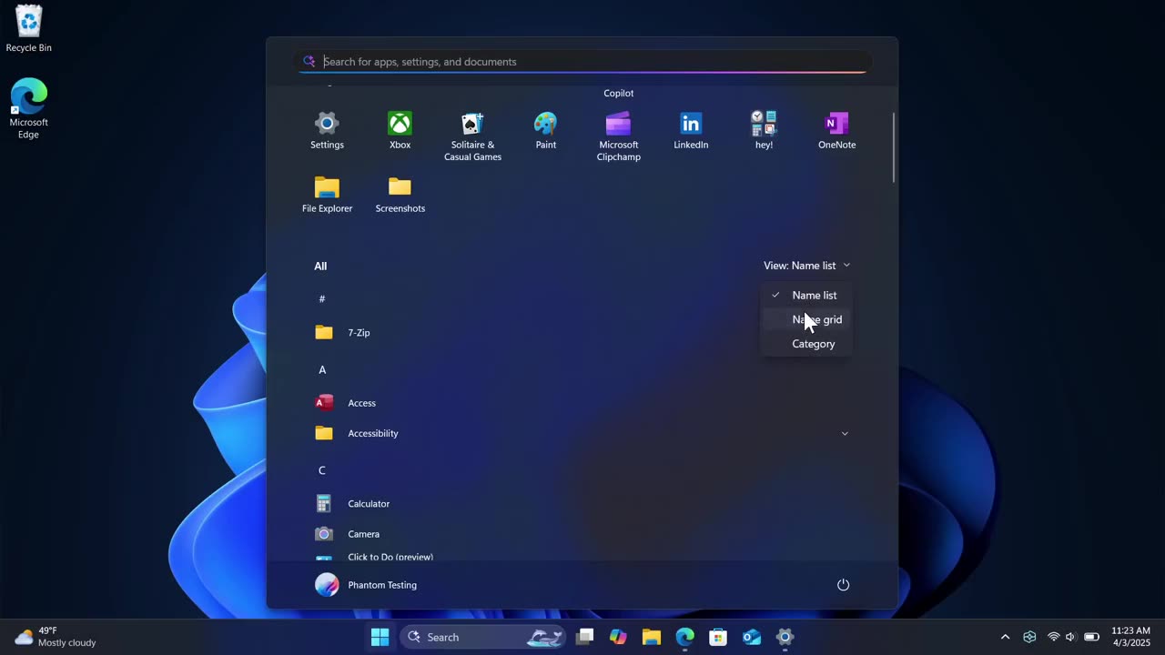 Windows 11 - Novo menu inicial do sistema
