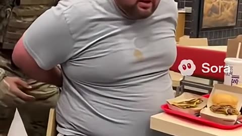 Fat guy got arrested in Chicago Illinois For Nothing In A McDonalds