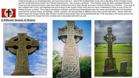 Culdee Cross a combination of the Christian Cross & Nordic Sunwheel ; Hakenkruez