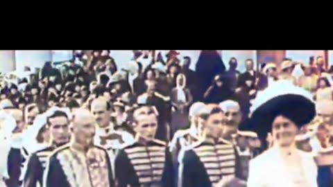 1910 Imperial Ceremony Royal Procession in the Russian Empire #ColourisedHistory