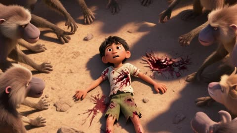 A Boy saved by Baboon
