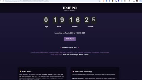 True POI - Proof of Influence Smart Contract - Starting July 7th - See All the Details