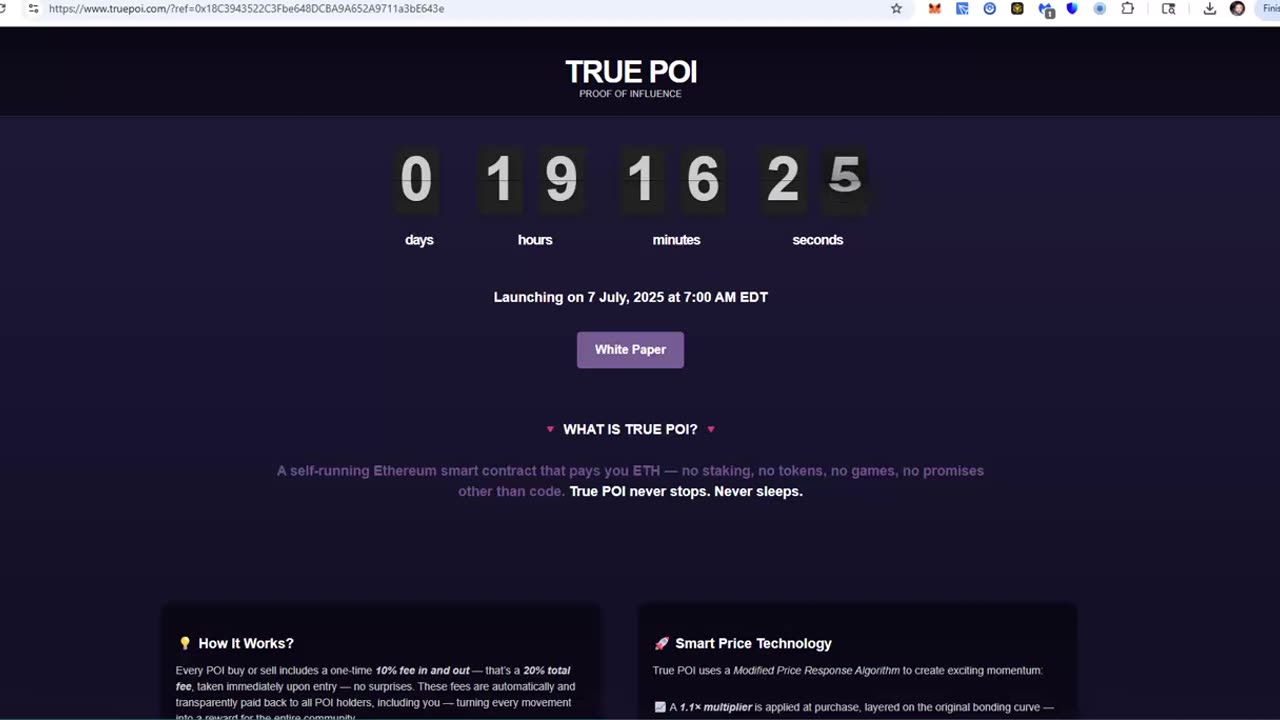 True POI - Proof of Influence Smart Contract - Starting July 7th - See All the Details